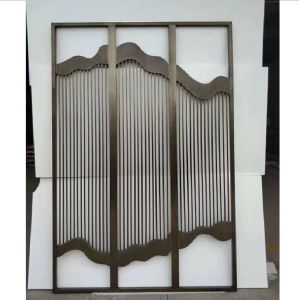 Metal foldable room divider wall panel for restaurant