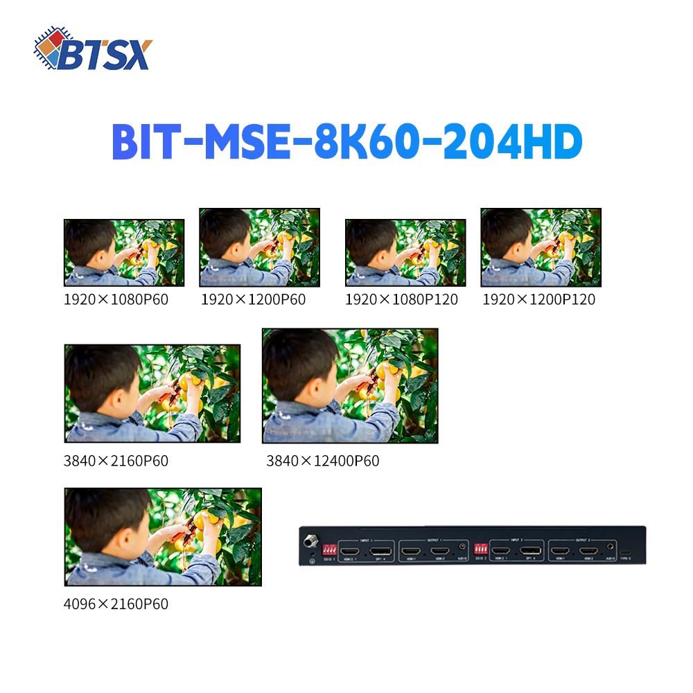 Buy cheap 8K60 Large Screen Parallel Use Multi-Monitor Splitter 2-in 4-out Multi-Screen Viewer 2x2 Pixel-to-pixel Multi-Screen Expander from wholesalers