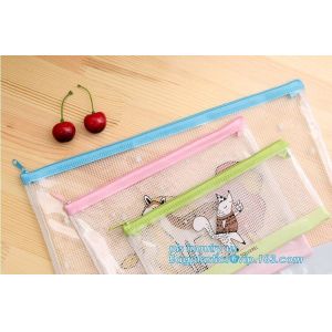 China zipper PVC file bag with ESD anti static function A4, printing pvc document bag/ mesh/ soft bag, high temperature resist on sale