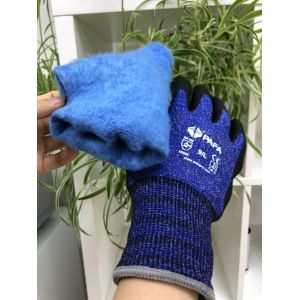 Buy cheap Blue Terry Brushed Polyester Liner Industrial Work Gloves Ergonomic from wholesalers