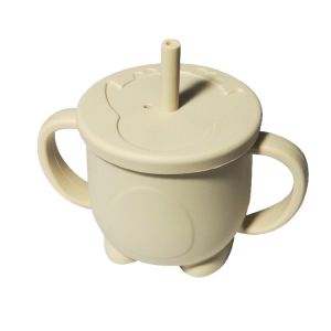 Buy cheap 200ml Reusable Kids Drinking Water Silicone Straw Cup With Handle from wholesalers