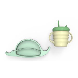 MHC Children Travel Crocodile High Durability Baby Feeding Plate With Suction