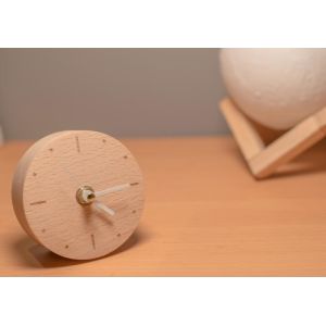 Classic Real Wooden Alarm Clock Mini Quartz Analog Type with Customized Service