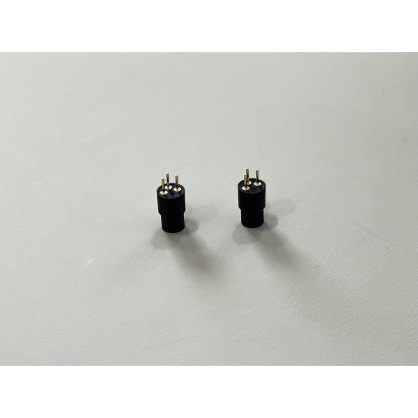 3 Pin Round Male Power Connector, Gold-Plated PCB Solder Terminals Connector