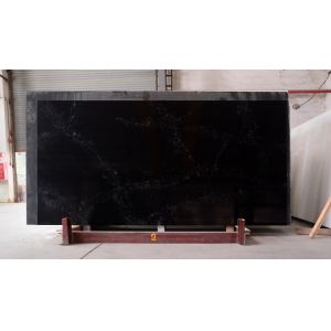 Buy cheap 10mm Thickness Black Artificial Quartz Stone Wall Panels Man Made from wholesalers