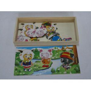 Buy cheap Best Cartoon Xiyangyang Dressing Jigsaw Puzzle Pine / Stickers Wooden Puzzle product