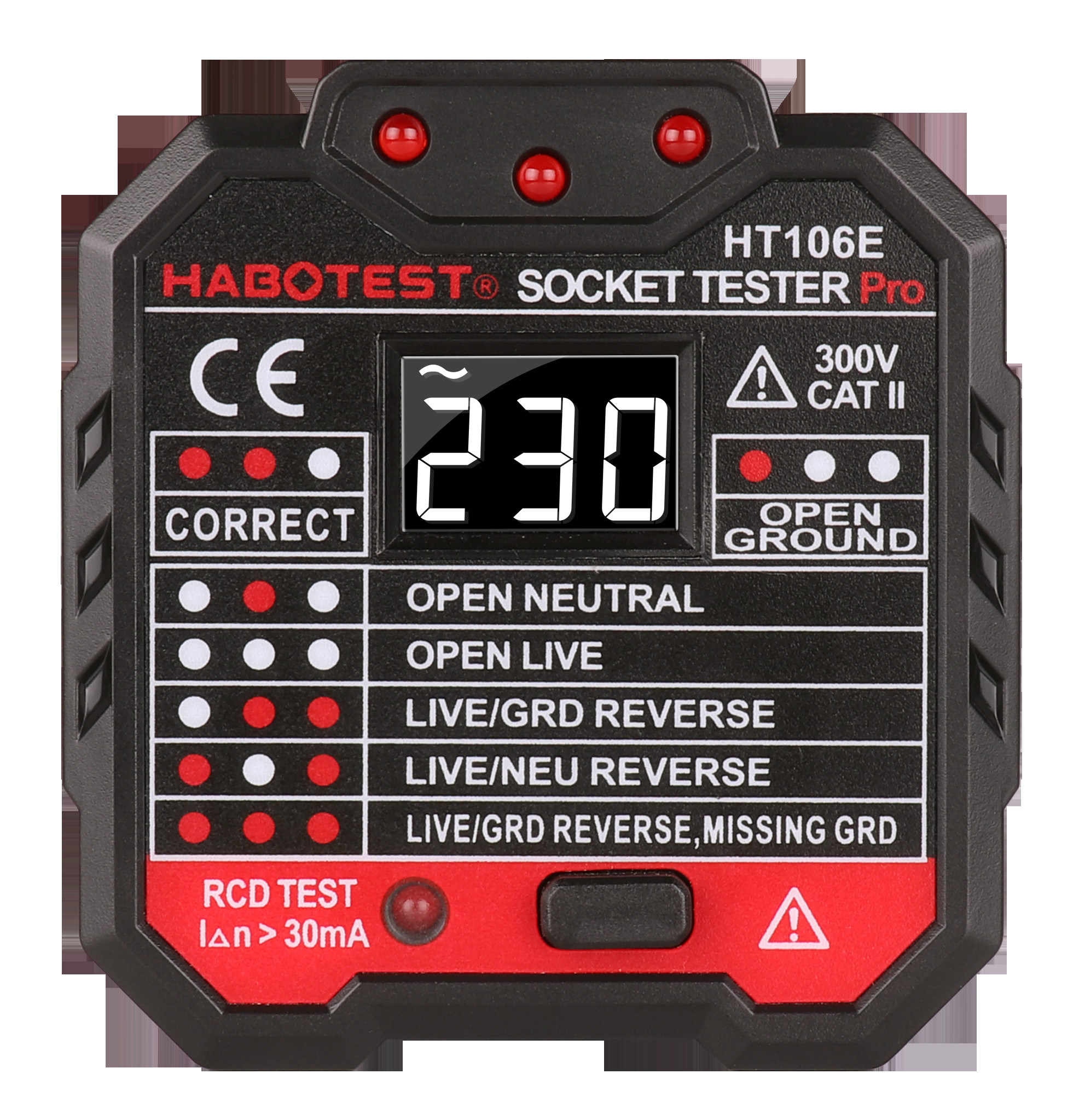 Buy cheap LCD Display 250V EN61010-1 Socket Plug Tester , Socket Tester With RCD Test from wholesalers