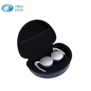 Foldable Headphone Protective Case , Black EVA Foam Earbud Carrying Case
