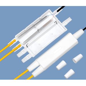 Buy cheap 1 To 2 Fiber Optic Splicing Protection Box For Drop Cable, Indoor Soft Round Cable 2 Cores from wholesalers