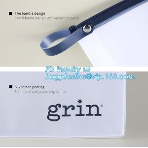 Buy cheap cosmetic bag promotional slider zipper bag, Slider zipper PVC transparent cosmetic clear messenger bag bikini bag from wholesalers