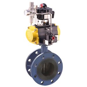 Buy cheap 10bar Flanged Triple Eccentric Cast Steel Dn300 Pneumatic Butterfly Valve from wholesalers