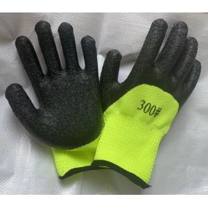 Buy cheap Black Latex Work Gloves 7 Gauge Crinkle Finish Mechanical Latex Gloves from wholesalers