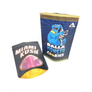 Doypack Zipper MOPP 8OZ Zipper Stand Up Pouch VMPET