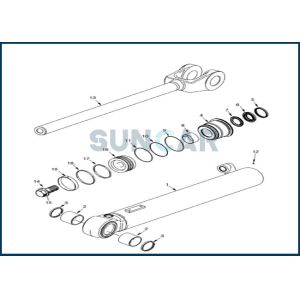 China 87530718 Lift Cylinder Service Kit fits Wheel Loader CNH 821E on sale