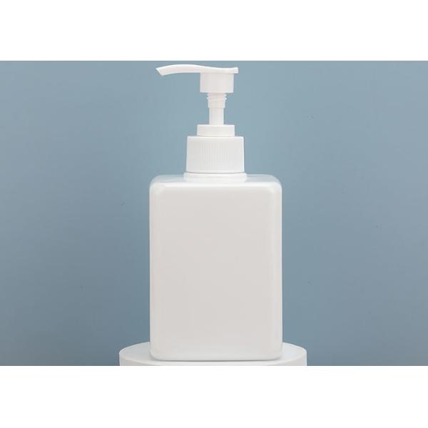 White Square Empty Plastic Bottles With Lockable Pumps 400ml