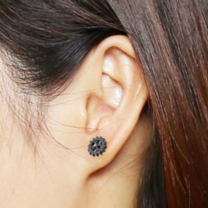 Buy cheap Black plate clover shape cool stud earrings piercing jewelry manufacturer from wholesalers