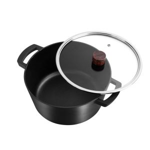Buy cheap Aluminum Alloy Black Soup Pot 4L Milk Heating Pot 1.4kg Oven Safe from wholesalers