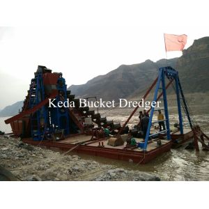 Buy cheap 100m3/H Bucket Chain Gold Dredger Large Scale Mining Machine from wholesalers