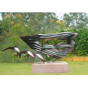 Buy cheap Dolphin Woman Bronze Outdoor Sculptures , Big Modern Bronze Sculpture product