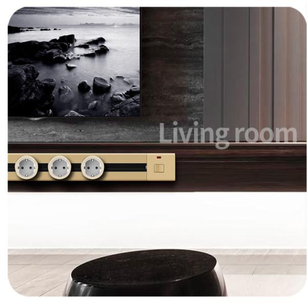 Embedded Hidden Kitchen Desktop Socket Removable 250v 32a Power Track Rail