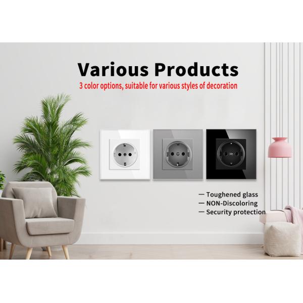 Buy cheap Electric Multi Plug Wall Outlet Round Junction Box White PC Shell Black Wall Plugs from wholesalers