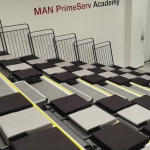 Silver Retractable Bleacher Seating System Customization Height Available