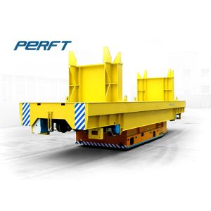 Electric flat Industrial Transfer Trolley with solid rubber wheels for shunting