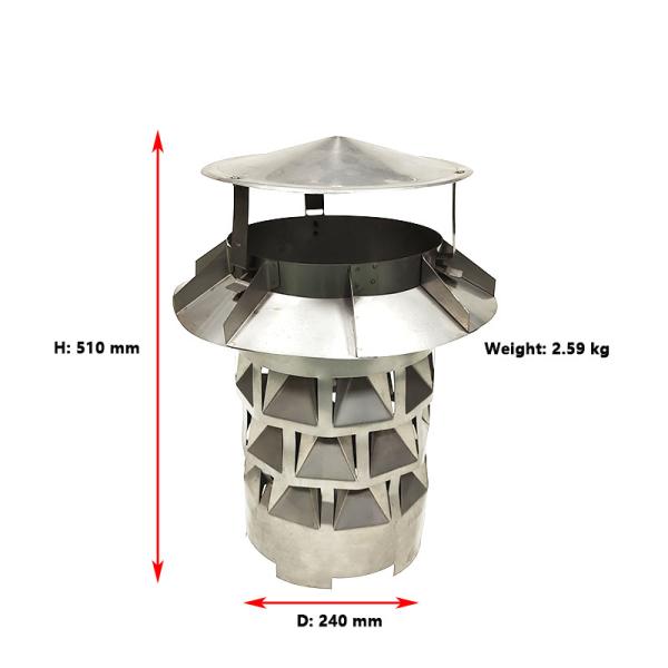 Buy cheap 240mm Galvanized Chimney Flue Rain Caps With Upper Screen from wholesalers
