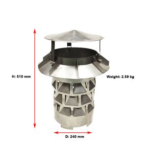 Buy cheap 240mm Galvanized Chimney Flue Rain Caps With Upper Screen from wholesalers