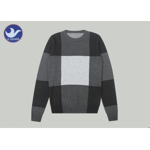 Buy cheap Big Check Men's Knit Pullover Sweater Black And White Casual Knitted Clothes product