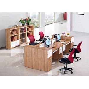 Buy cheap Modular Melamine Office Furniture Staff Cluster Desk 25mm Table Thickness from wholesalers