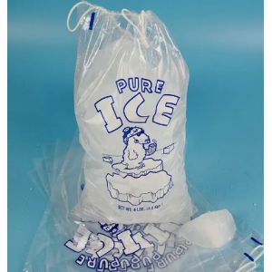 Buy cheap Customized Ice Pack Plastic Bag Recyclable Drawstring Plastic Ice Bags product
