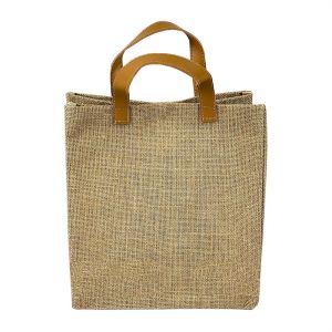 Buy cheap Gift Travel Tote PU Handled 20cm Burlap Grocery Bag from wholesalers