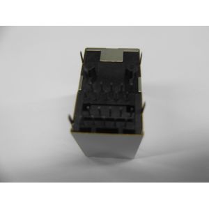 Gigabit ethernet stack dual port RJ45 connector with transformer for industial