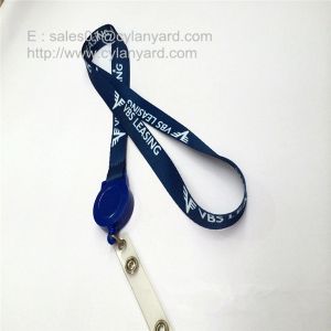 Buy cheap Pull reel id badge lanyard, retractable badge reel neck ribbons from wholesalers
