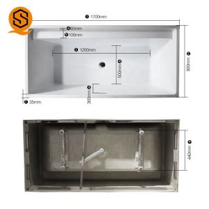 Buy cheap Seamless Joint Square Stone Bathtub Artificial GMC Waterproof 170x80cm from wholesalers