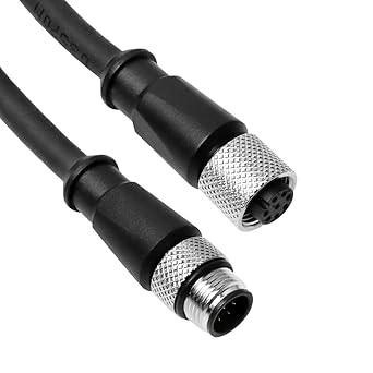 Alvin's Cables M12 A-Code 8 Pin Male to 8 Pin Female Cat6a High-Flex Shielded