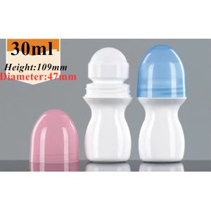 Buy cheap 30ml 50ml 60ml Refillable empty Essential Oils Perfume Roll on Bottle Plastic Roller on Bottle with Plastic Roller ball from wholesalers