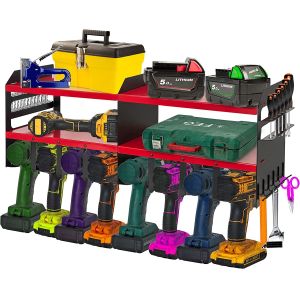 Buy cheap 8 Drill Holder Power Tool Organizer Wall Mount Shelf with Screwdriver and Pliers Holder from wholesalers