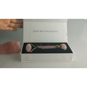 Double Hoop Custom Jade Face Roller Quartz Guasha Stone