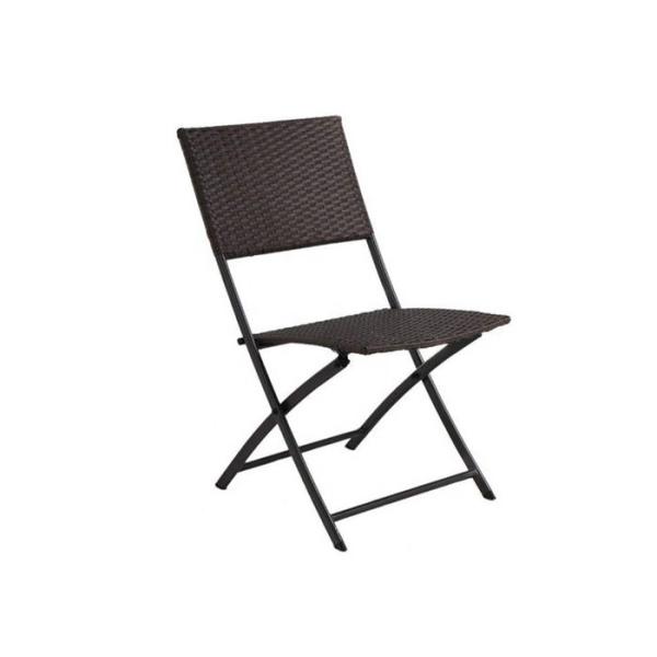 Quality EN581 Approved Rattan Folding Garden Chairs With Powder Coated Frame for sale