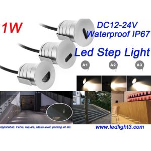 Buy cheap Mini 1W Led Inground Lighting Step light IP67Waterproof DC12-24V Led lamp three ways of lighting outlet Wall lamp from wholesalers