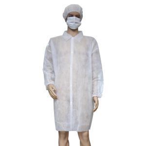 Buy cheap Non Toxic Non Woven Disposable White Lab Coats with Elastic Cuff from wholesalers