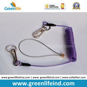 Spring String Wire Coiled Tool Lnayard Rope String Blue