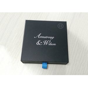 Buy cheap Ribbon Pulling Square Cardboard Paper Gift Box Black Drawer Shaped product