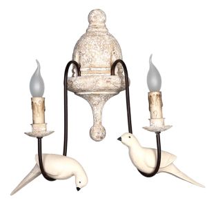 Retro bird wall lamp french vintage white wood wall sconce rustic wall lamp （WH