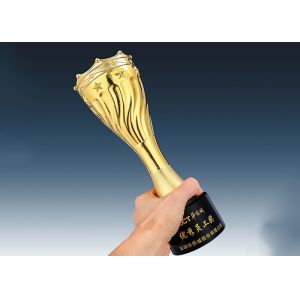 Buy cheap 18K Gold Plated Metal Cup Trophy Custom With Star Pattern For League Cup from wholesalers
