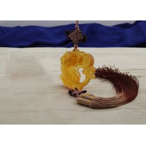 Colored Glaze Home Decorations Crafts , Azure Stone Handmade Car Pendant