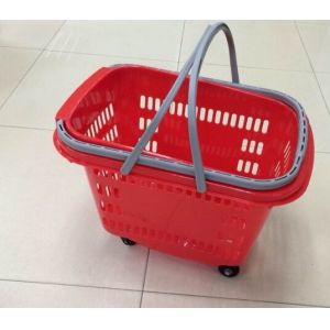 Buy cheap Waterproof Rolling Plastic Trolley Folding Shopping Basket With Wheels And Handle from wholesalers