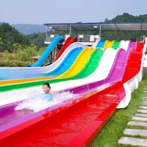 Buy cheap Multi Lanes Rainbow Waterslide Wavy Water Slide With Water Sprinkler ISO9001 from wholesalers